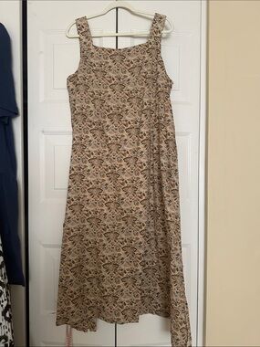 J. Jill Beige and Brown Floral Maxi Dress